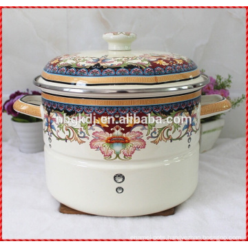 carbon steel steamer cooking pot of enamel coating& custom enamel pot